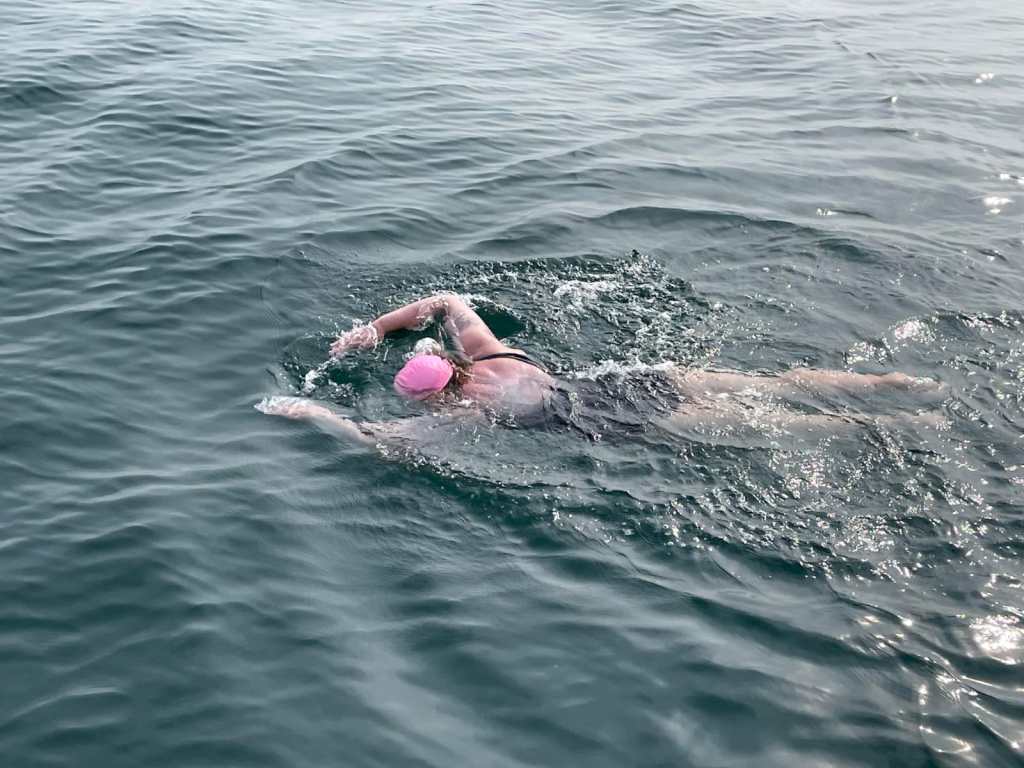 Charlotte Hale swimming the English Channel 