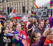 Liverpool Pride march in 2019