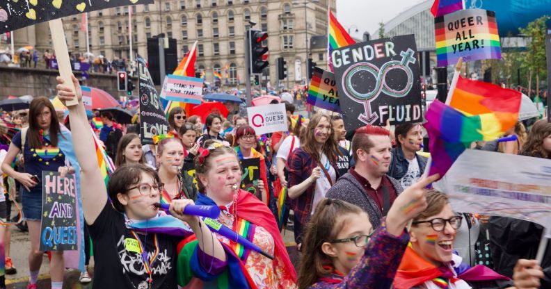 Liverpool Pride march in 2019