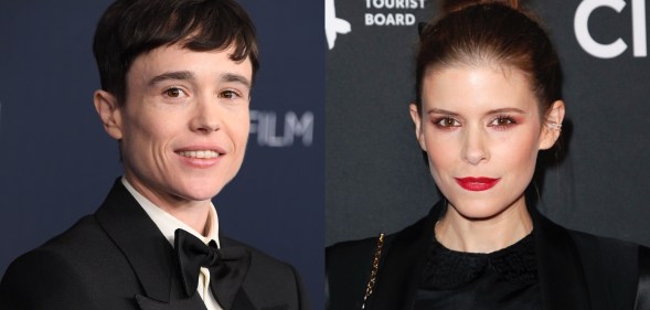 Elliot Page (L) on secret romance with Kate Mara (R).