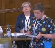 A picture of the equalities debate, in which Joanna Cherry, Rosie Duffield, and Neale Hanvey roll their eyes while Kirsty Blackman speaks.