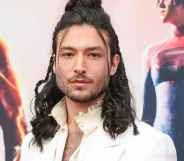 Ezra Miller attends Los Angeles premiere on The Flash. (Getty)