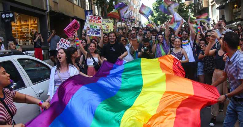 The Istanbul Pride march went ahead despite a ban by the government.
