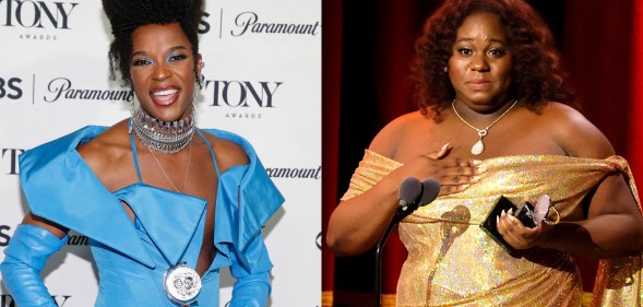 J. Harrison Ghee (L) and Alex Newell (R) make history as first openly non-binary Tony winners.