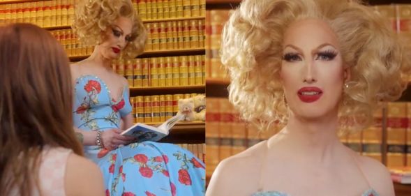 Stockholm politician Jan Jönsson dressed in drag and hosting a Drag Queen Story Hour event in support of LGBTQ+ community