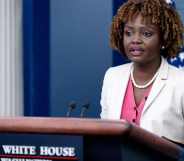 Karine Jean-Pierre at a white house briefing