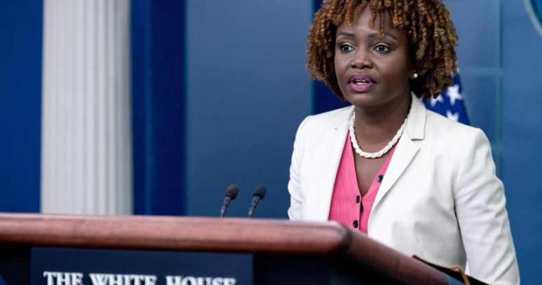 Karine Jean-Pierre at a white house briefing