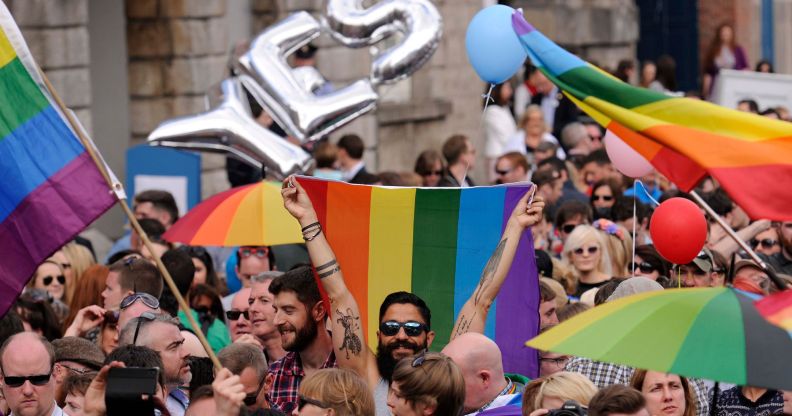 People celebrating the same-sex marriage referendum result in 2015.