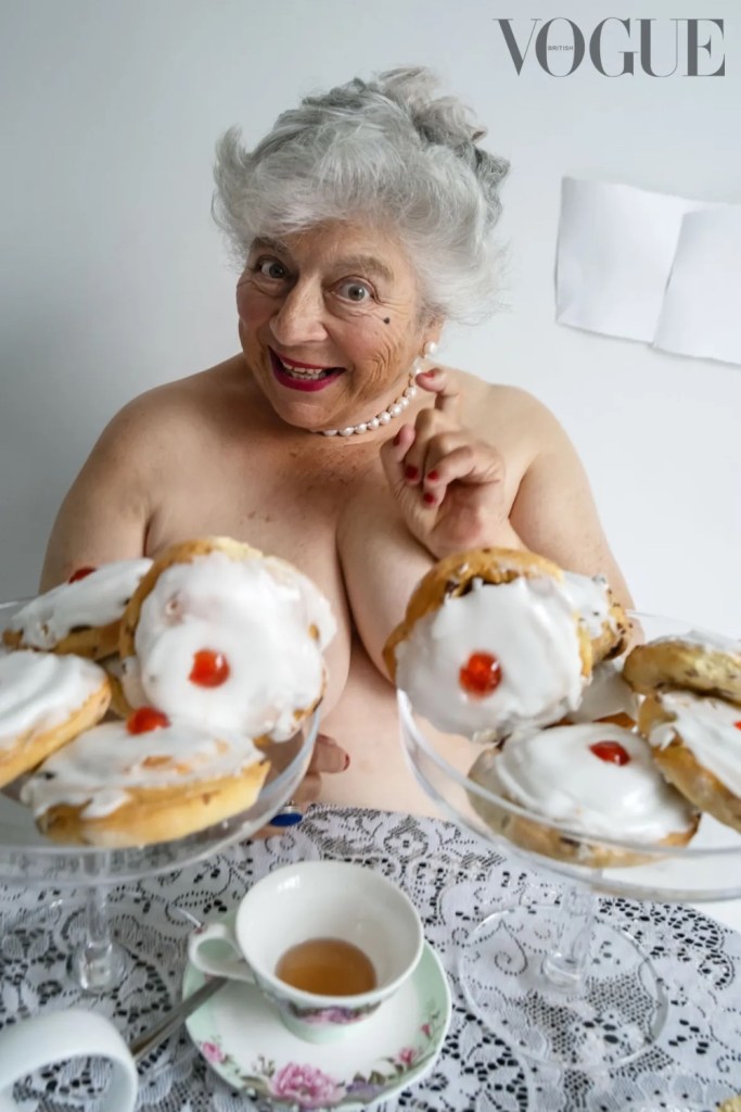 Miriam Margolyes poses for Vogue Pride issue.