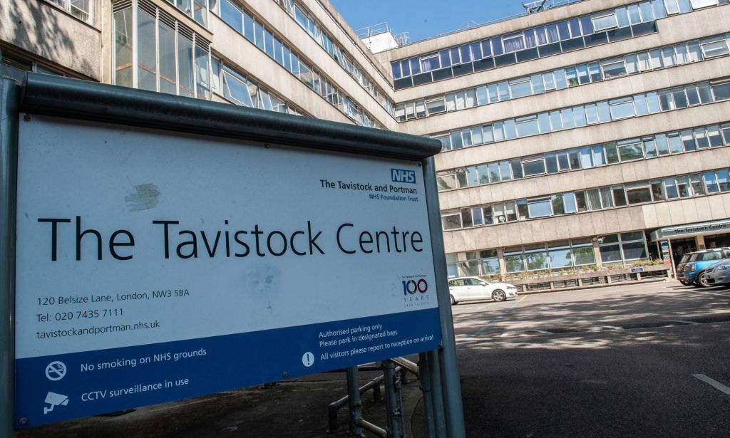 A picture of the NHS Tavistock Centre sign.