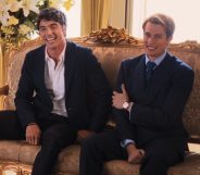 Our first look at Taylor Zakhar Perez Alex (L) and Nicholas Galitzine as Henry (R) in Red, White & Royal Blue.