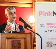 Mayor or London Sadiq Khan speaks at the PinkNews Westminster Pride Reception on 7 June 2023