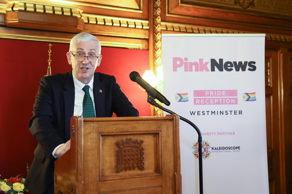 Sir Lindsay Hoyle introduces the PinkNews Westminster Pride Reception