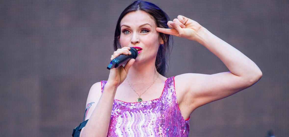 Pride Cymru 2023 headliner Sophie Ellis-Bextor performing on stage supporting Westlife at Wembley Stadium on August 06, 2022 in London, England.