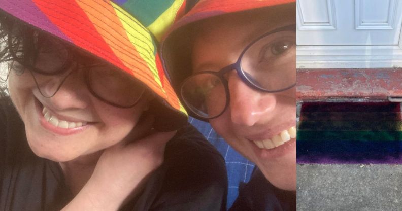 Susie Day and Fliss Davis were left "heartbroken" after their Pride rainbow-coloured doormats were attacked