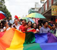 Revellers take part in Kathmandu Pride in Nepal in 2019