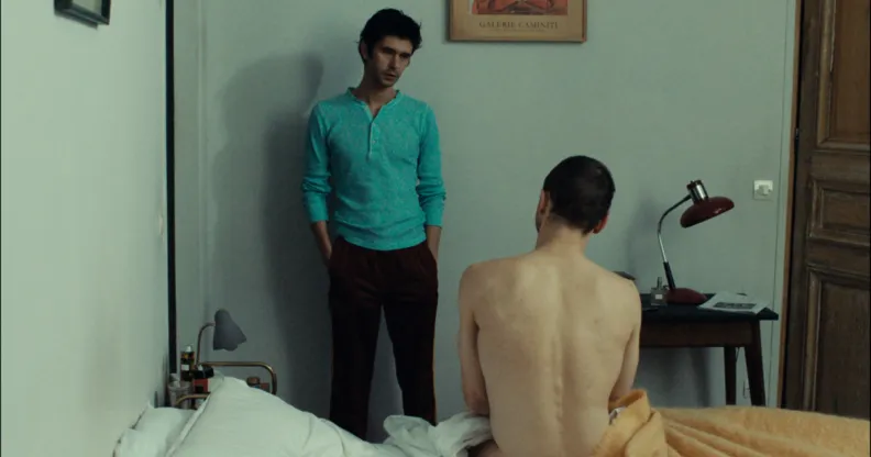 Ben Whishaw as Martin (L) and Franz Rogowski as Tomas (R) in Passages.