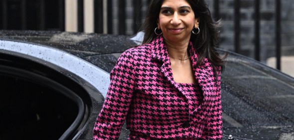 Home Secretary Suella Braverman arrives for a cabinet meeting at 10 Downing Street on June 20, 2023 in London, England