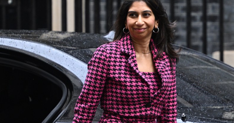 Home Secretary Suella Braverman arrives for a cabinet meeting at 10 Downing Street on June 20, 2023 in London, England