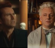 David Tennant as Crowley and Michael Sheen as Aziraphale in the season two trailer for Amazon Prime Video's Good Omens.