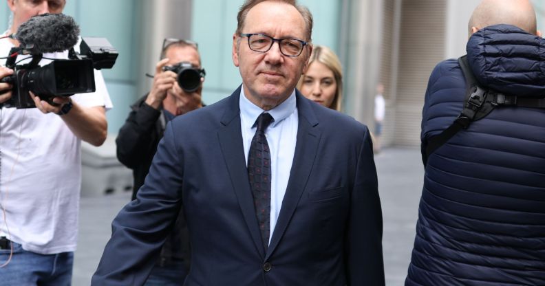 Kevin Spacey arrives at Southwark Crown Court.