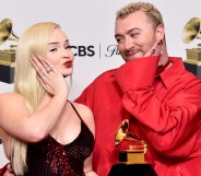 Kim Petras (L) and Sam Smith (R) supported one another through the Unholy backlash.