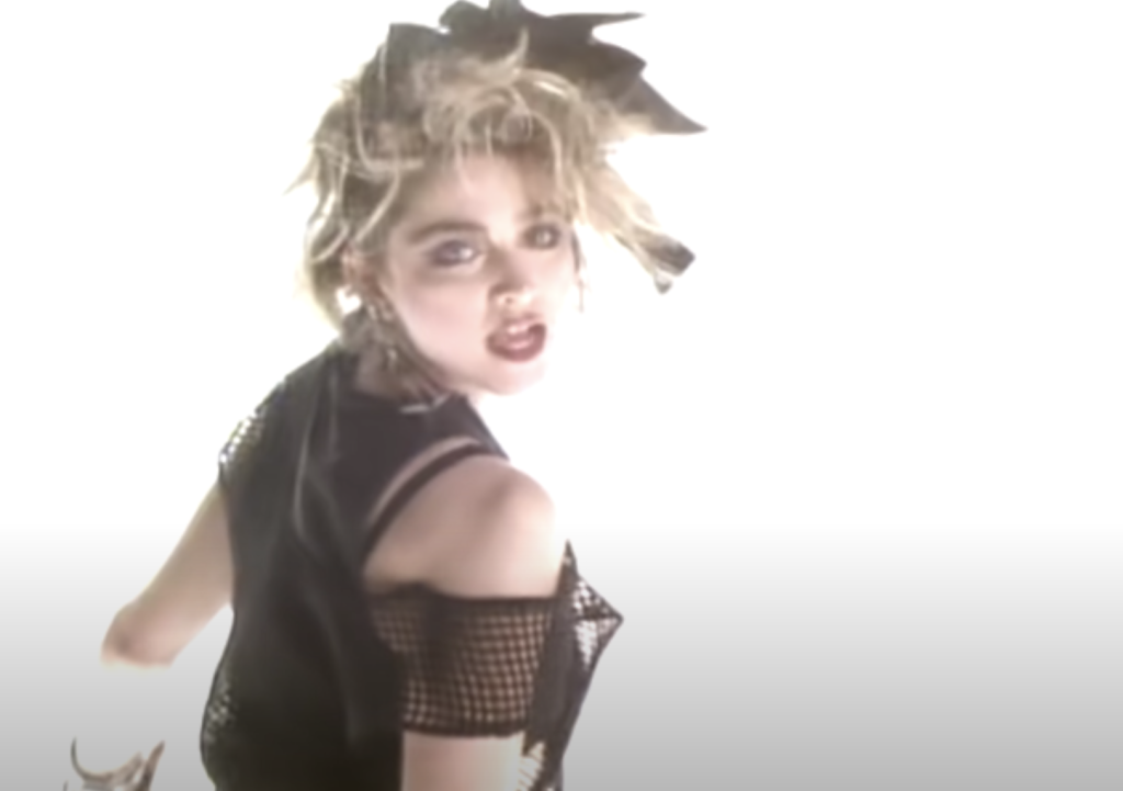Madonna in the 1983 music video for her single Lucky Star.