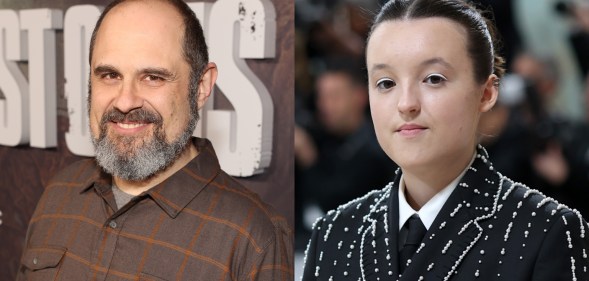 The Last of Us creator Craig Mazin (L) speaks out on gendered award categories after Bella Ramsey (R). (Getty)