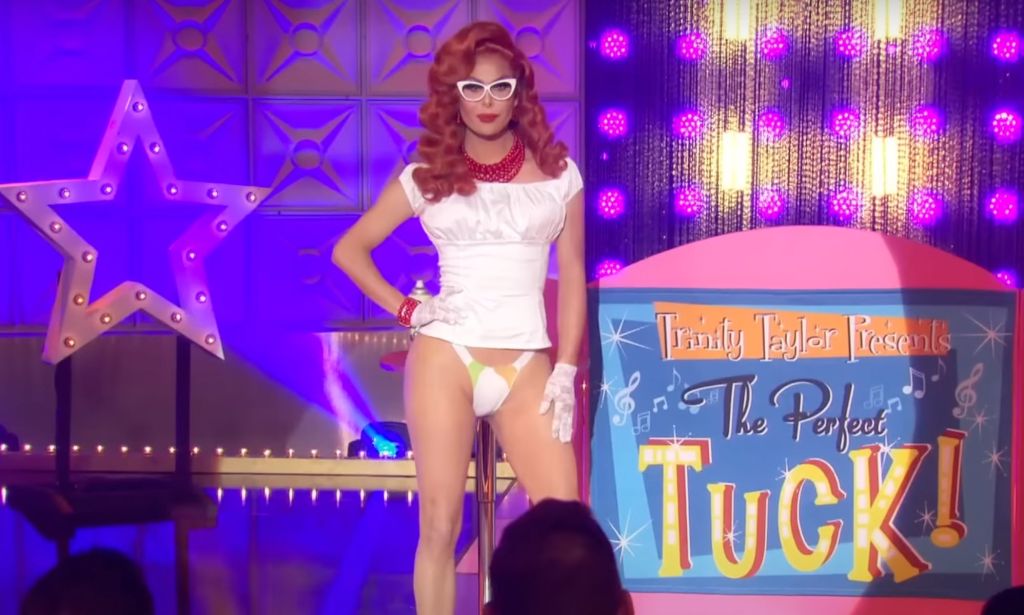 Trinity The Tuck does a song about tucking on All Stars 4.