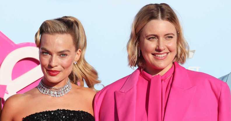 Margot Robbie and Greta Gerwig at the Barbie premiere