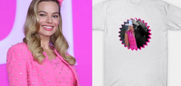Margot Robbie had the best reaction to a fan's Barbie x Oppenheimer t-shirt.
