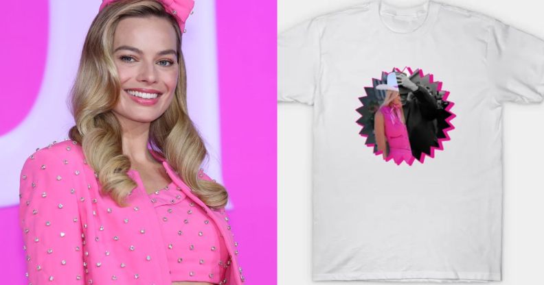 Margot Robbie had the best reaction to a fan's Barbie x Oppenheimer t-shirt.