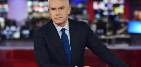 Huw Edwards in the BBC News studio