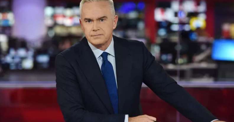Huw Edwards in the BBC News studio