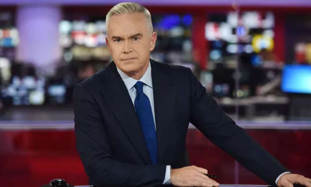 Huw Edwards in the BBC News studio