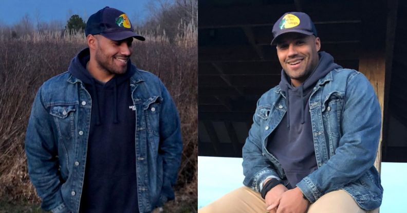 Kevin Maxen, an assistant coach with NFL team Jacksonville Jaguars, wears a black hoodie, jean jacket and jean cap as he walks around outside