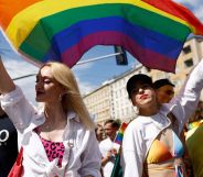 Participants marching in Warsaw Pride in 2022 – the event was held on behalf of Kyiv Pride due to the war. Liverpool will host the 2023 event.