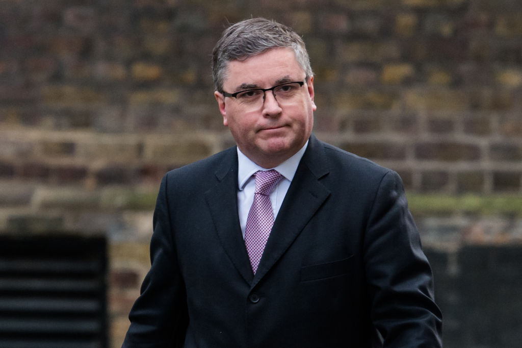 Robert Buckland arrives in Downing Street in central London to attend a Cabinet meeting on 07 January, 2020 in London, England. 