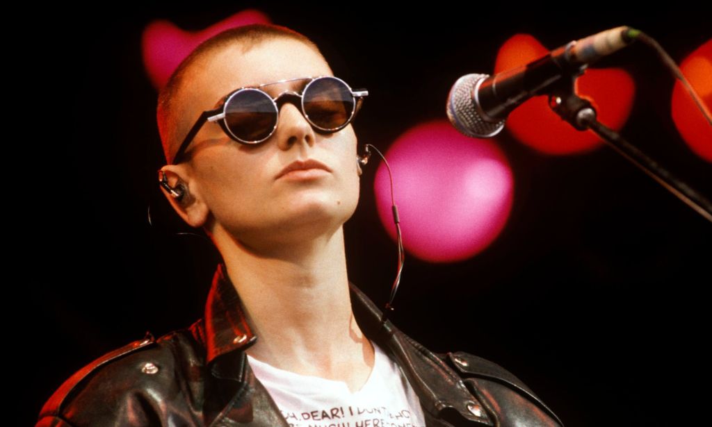 Sinéad O'Connor performing at Glastonbury in 1991.