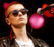 Sinéad O'Connor performing at Glastonbury in 1991.