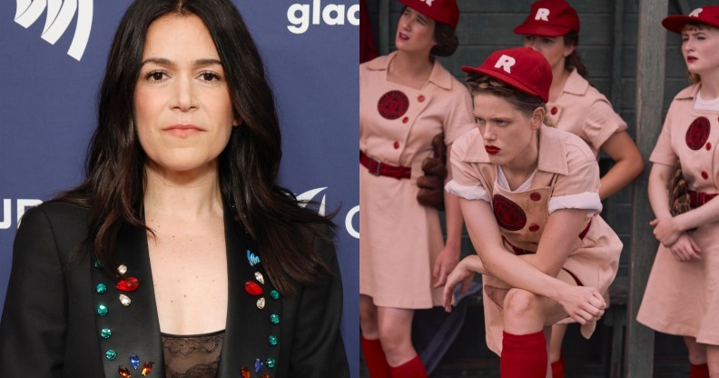 A League of their Own co-creator Abbi Jacobson blames Amazon's 'bulls**t' decision to cancel show amidst major fan backlash. (Getty/Amazon Prime Video)