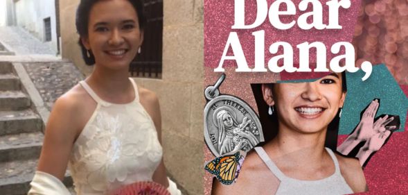 On the left, a photo of Alana Chen. On the right, the cover of new podcast Dear Alana.