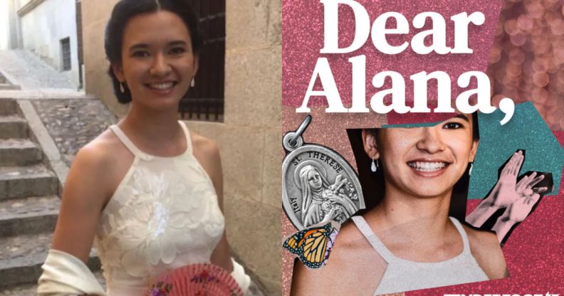 On the left, a photo of Alana Chen. On the right, the cover of new podcast Dear Alana.
