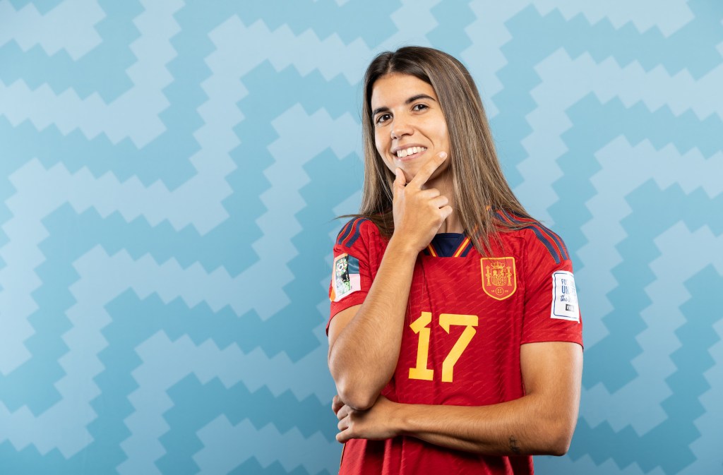 Spain LGBTQ footballer Alba Redondo poses during the official FIFA Women's World Cup Australia and New Zealand 2023 portrait session on July 17, 2023 in Palmerston North, New Zealand. (Photo by Buda Mendes - FIFA/FIFA via Getty Images)