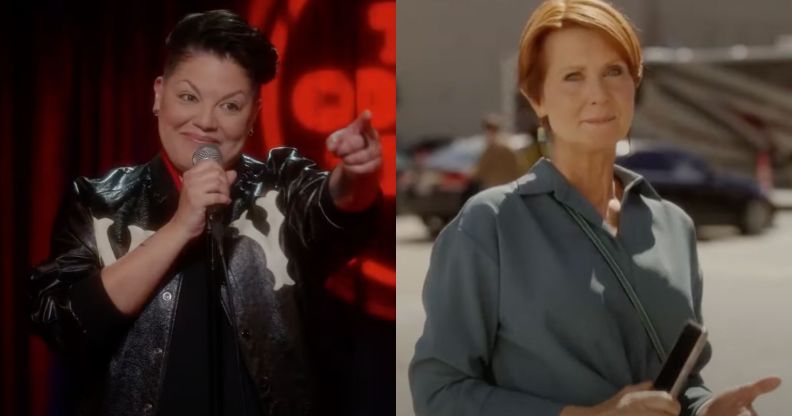 Stills from And Just Like That... featuring Che Diaz and Miranda.