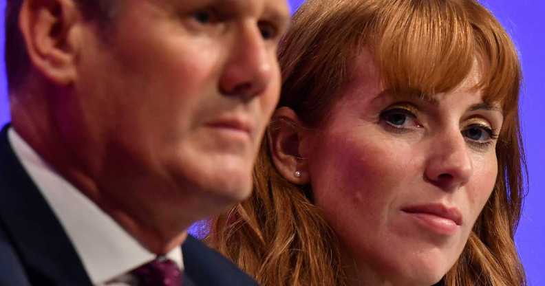 Angela Rayner (R) and Keir Starmer (L)