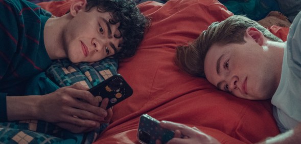 Charlie (L) and Nick (R) in Heartstopper season two.