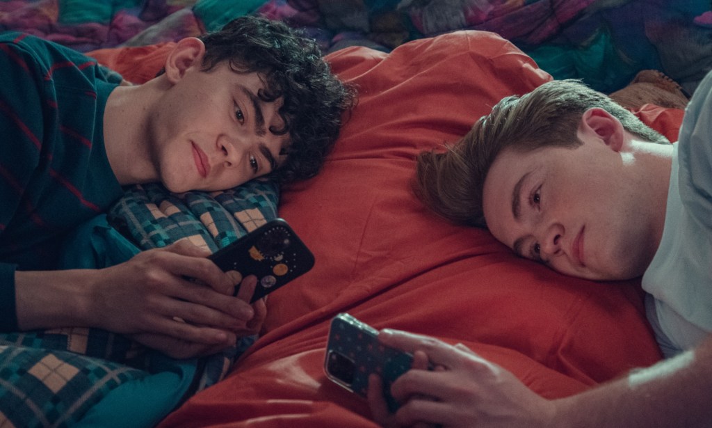 Charlie (L) and Nick (R) in Heartstopper season two.