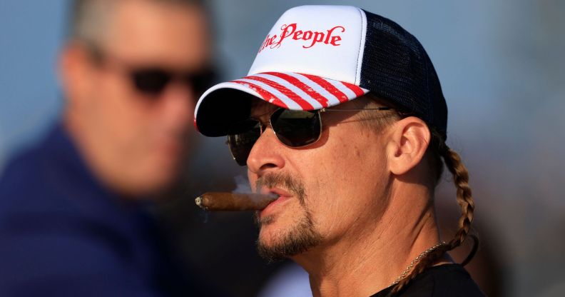 Kid Rock has been pictured allegedly drinking a can of Bud Light – mere months after he shot at cases of the beer in a transphobic rage. 