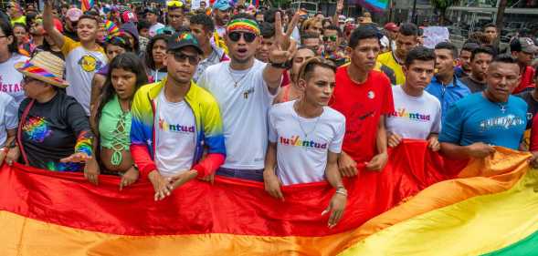 People at a Pride parade in Caracas, Venezuela 2023